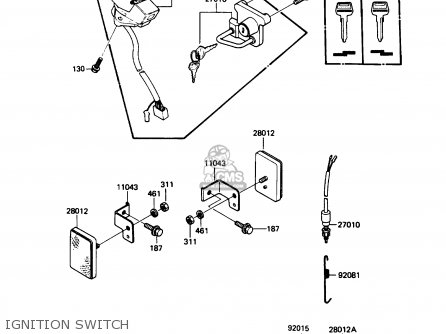 IGNITION SWITCH - KL250D6 KLR250 1989 USA CALIFORNIA CANADA