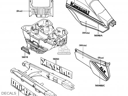 DECALS - KL250D6 KLR250 1989 USA CALIFORNIA CANADA
