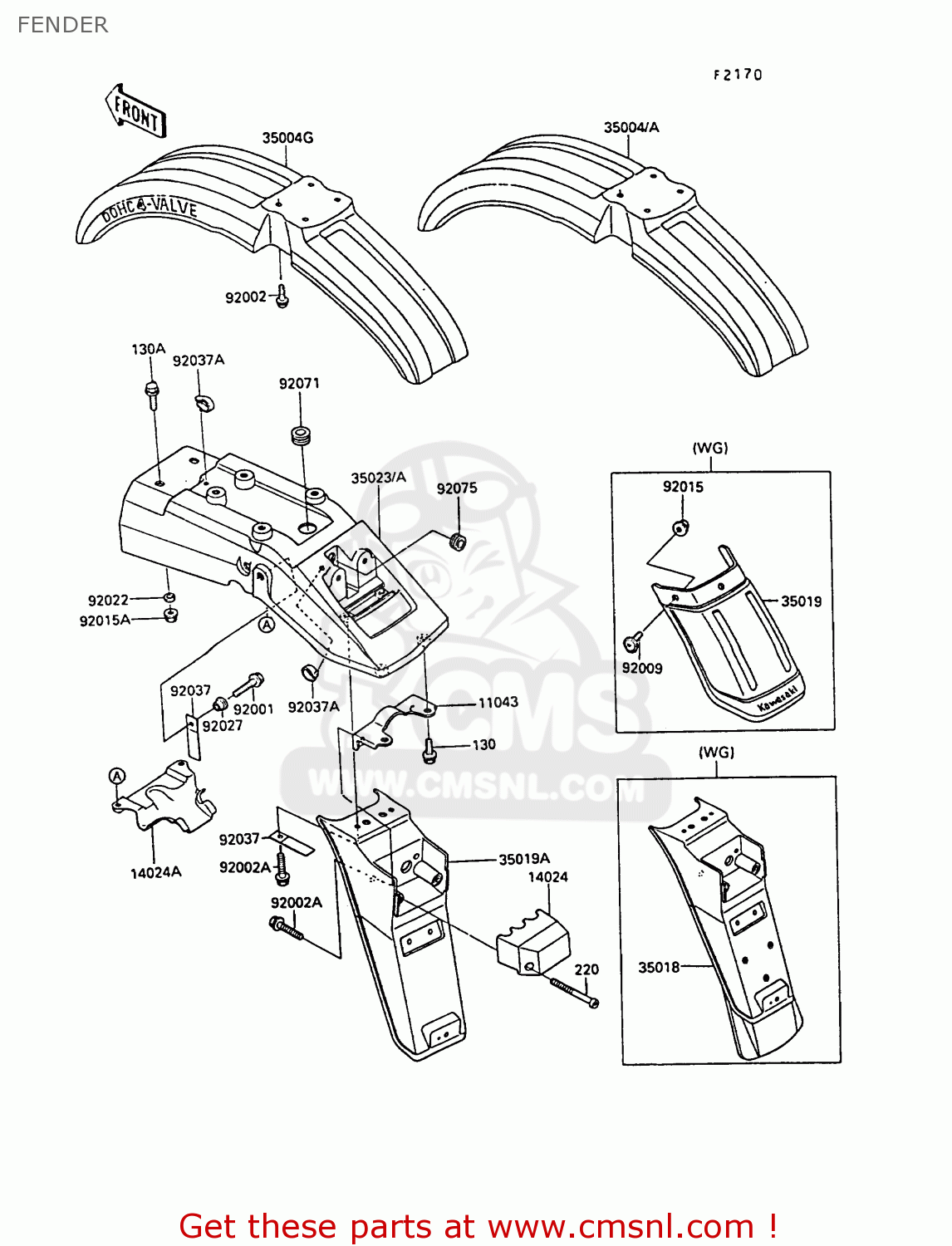 FENDER KL250D7 KLR250 1990 EUROPE UK FG GR