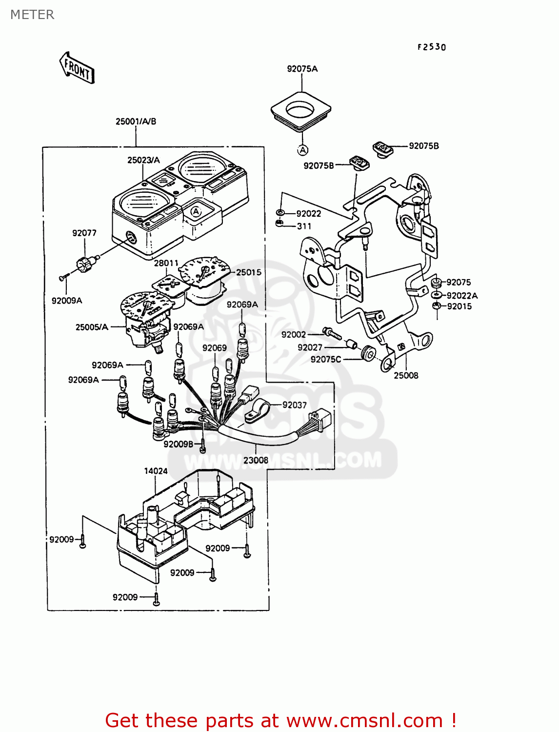METER KL250D7 KLR250 1990 EUROPE UK FG GR