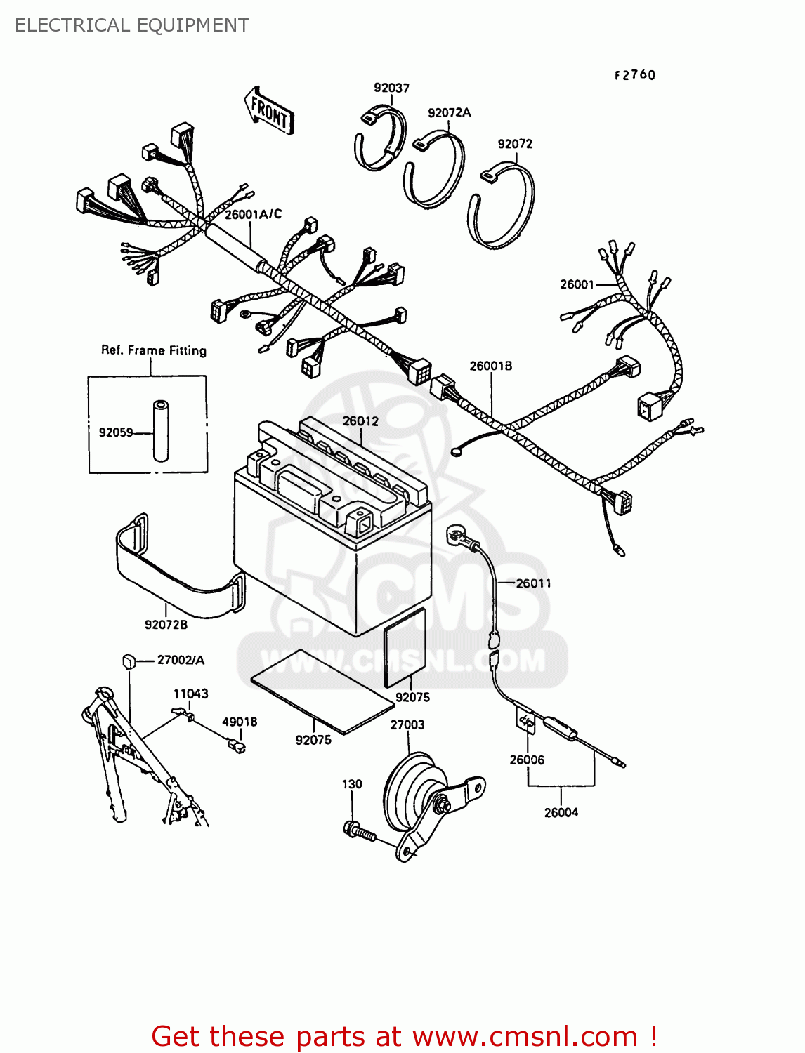 ELECTRICAL EQUIPMENT KL250D7 KLR250 1990 EUROPE UK FG GR
