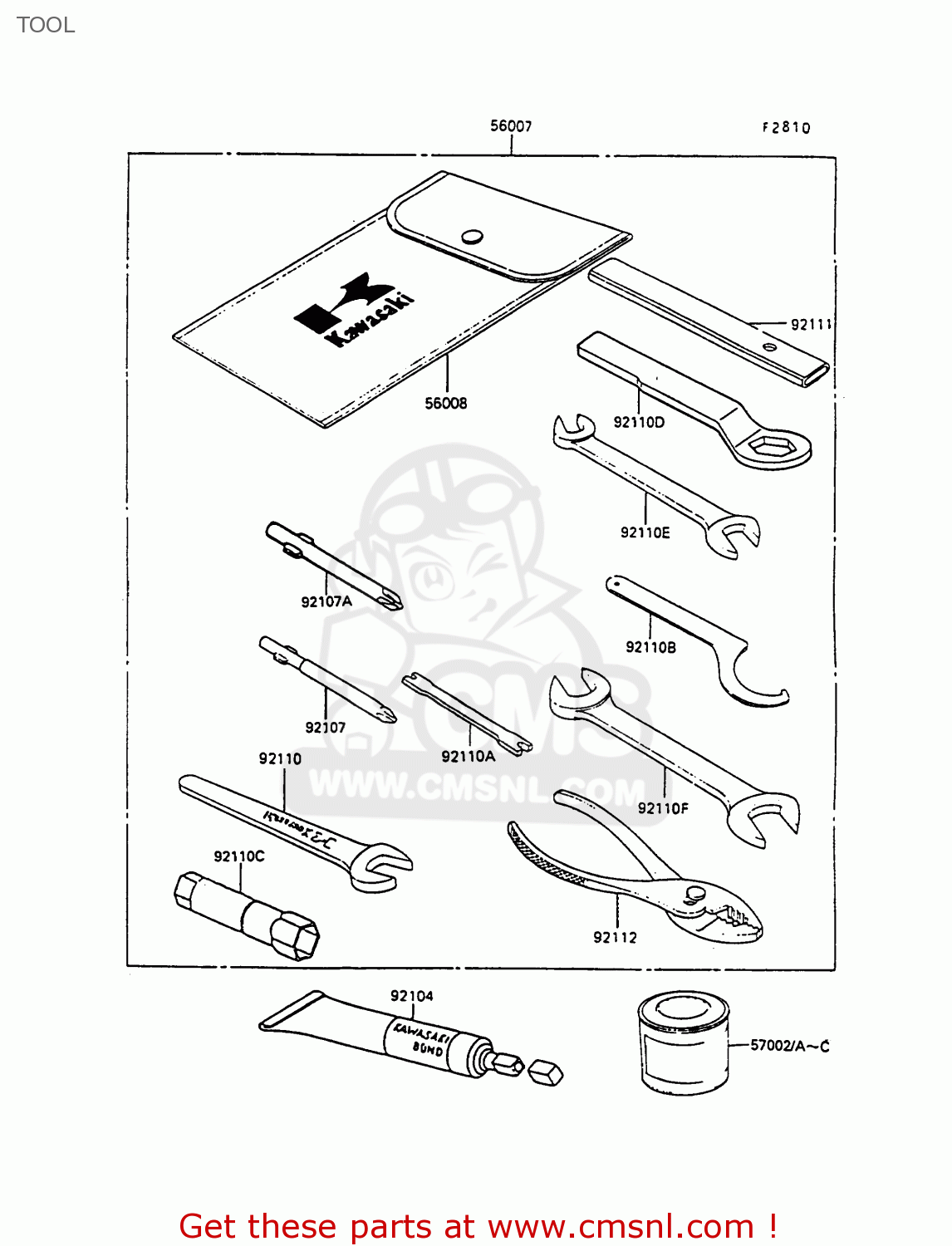 TOOL KL250D7 KLR250 1990 EUROPE UK FG GR