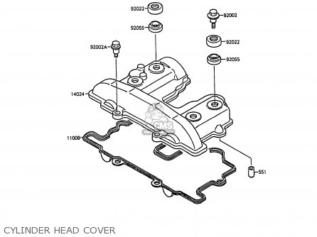 CYLINDER HEAD COVER - KL250D7 KLR250 1990 EUROPE UK FG GR