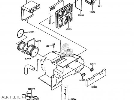 AIR FILTER - KL250D7 KLR250 1990 EUROPE UK FG GR