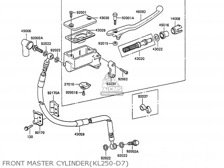 FRONT MASTER CYLINDER(KL250-D7) - KL250D7 KLR250 1990 EUROPE UK FG GR
