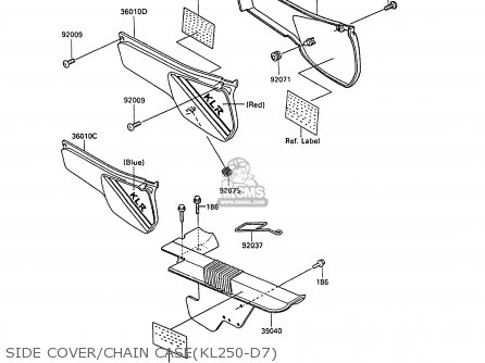SIDE COVER/CHAIN CASE(KL250-D7) - KL250D7 KLR250 1990 EUROPE UK FG GR