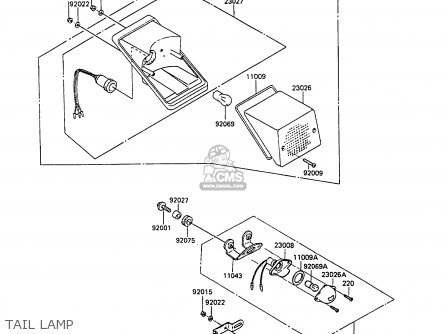 TAIL LAMP - KL250D7 KLR250 1990 EUROPE UK FG GR