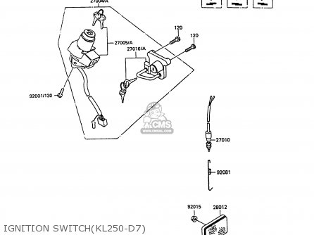 IGNITION SWITCH(KL250-D7) - KL250D7 KLR250 1990 EUROPE UK FG GR