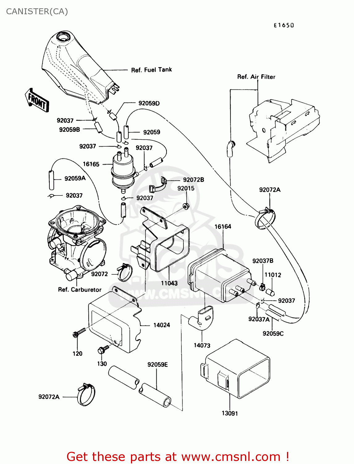 CANISTER(CA) KL250D7 KLR250 1990 USA CALIFORNIA CANADA