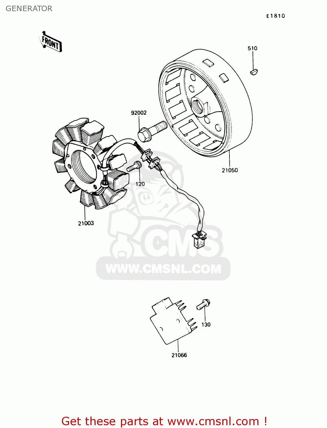 GENERATOR KL250D7 KLR250 1990 USA CALIFORNIA CANADA