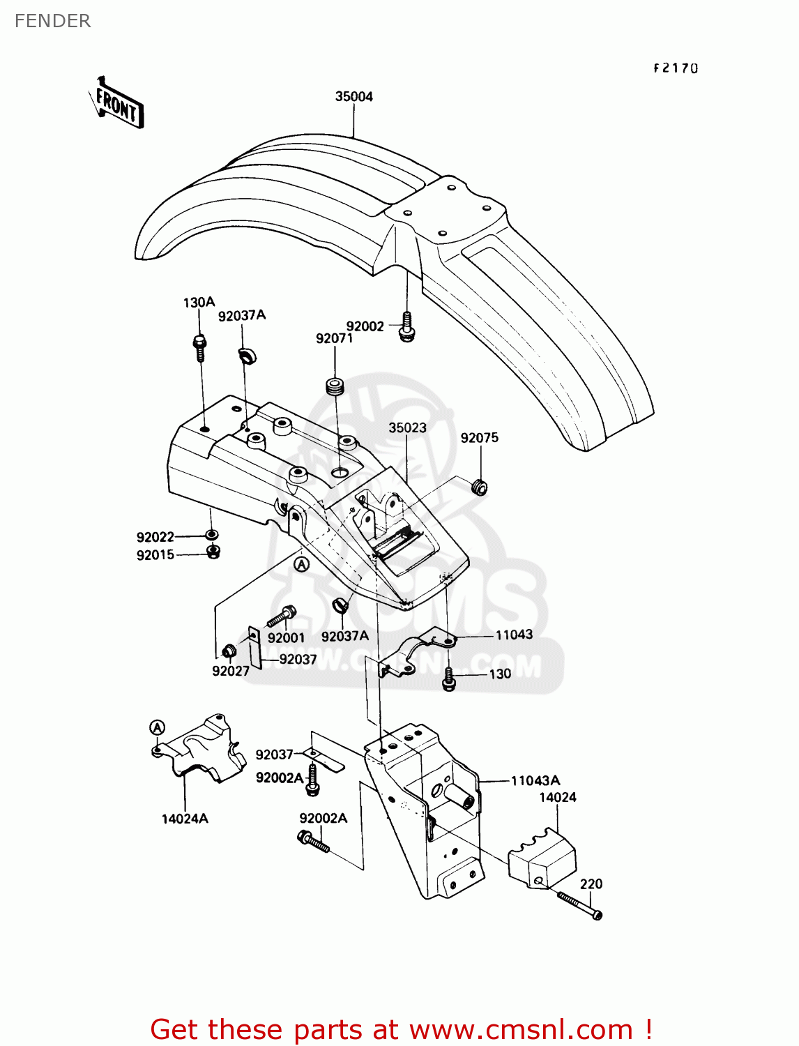 FENDER KL250D7 KLR250 1990 USA CALIFORNIA CANADA