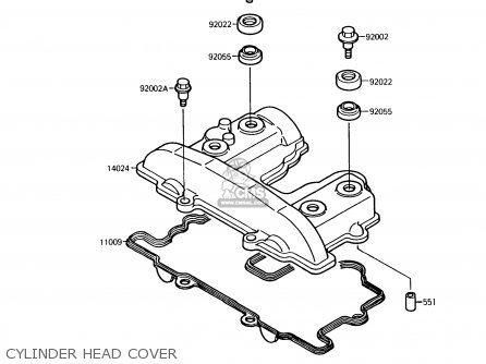 CYLINDER HEAD COVER - KL250D7 KLR250 1990 USA CALIFORNIA CANADA