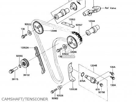 CAMSHAFT/TENSIONER - KL250D7 KLR250 1990 USA CALIFORNIA CANADA