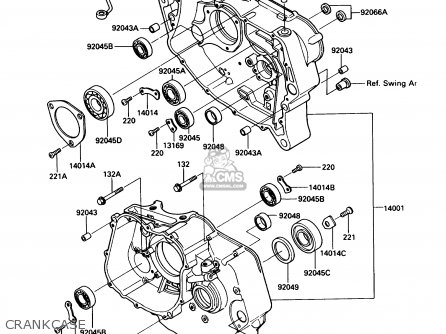 CRANKCASE - KL250D7 KLR250 1990 USA CALIFORNIA CANADA
