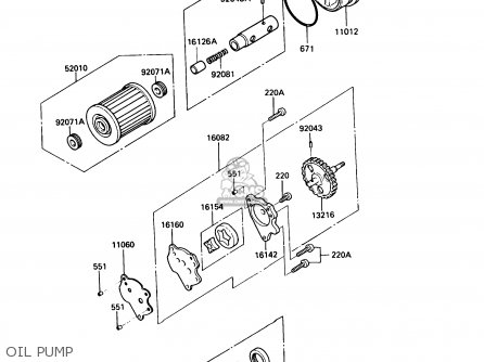 OIL PUMP - KL250D7 KLR250 1990 USA CALIFORNIA CANADA