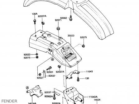 FENDER - KL250D7 KLR250 1990 USA CALIFORNIA CANADA