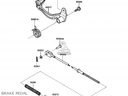 BRAKE PEDAL - KL250D7 KLR250 1990 USA CALIFORNIA CANADA