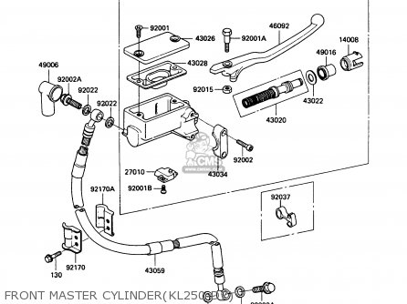 FRONT MASTER CYLINDER(KL250-D7) - KL250D7 KLR250 1990 USA CALIFORNIA CANADA