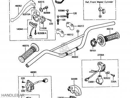 HANDLEBAR - KL250D7 KLR250 1990 USA CALIFORNIA CANADA