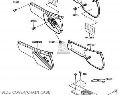 SIDE COVER/CHAIN CASE - KL250D7 KLR250 1990 USA CALIFORNIA CANADA