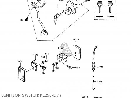 IGNITION SWITCH(KL250-D7) - KL250D7 KLR250 1990 USA CALIFORNIA CANADA