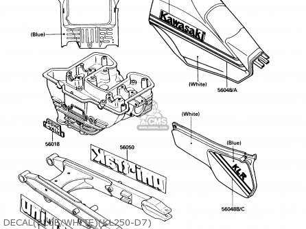 DECAL(BLUE/WHITE)(KL250-D7) - KL250D7 KLR250 1990 USA CALIFORNIA CANADA