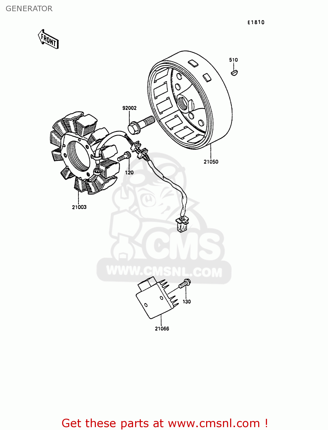 GENERATOR KL250D8 KLR250 1991 EUROPE UK FG GR SD