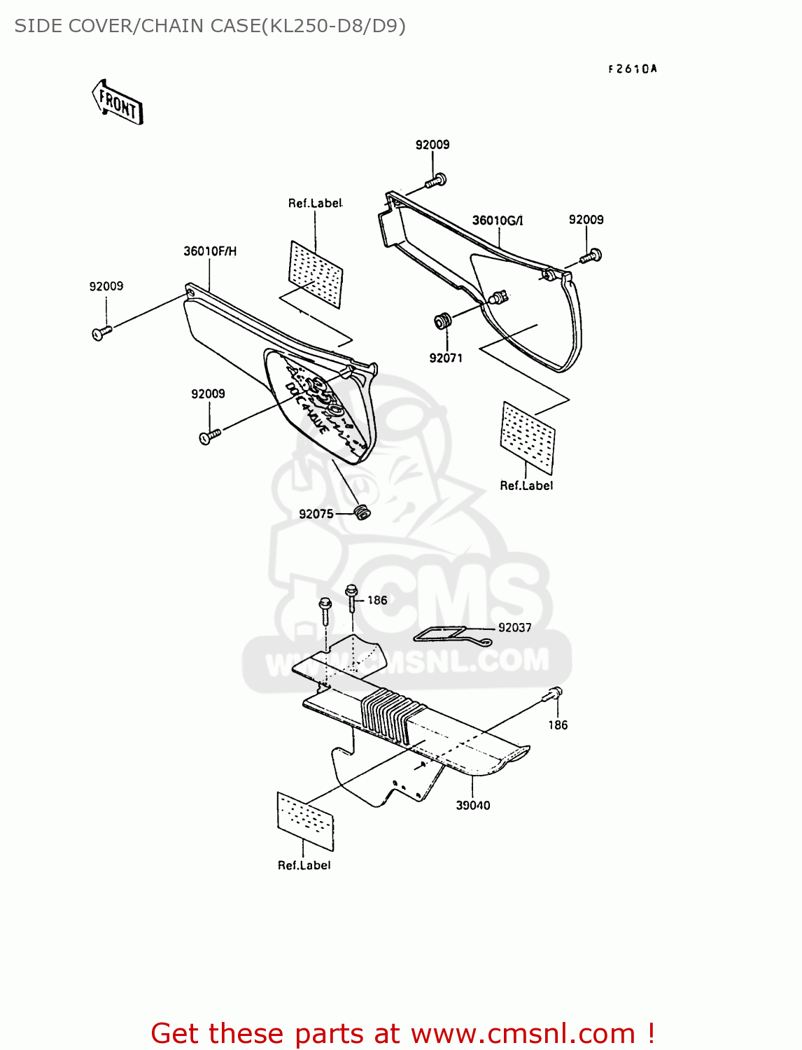 SIDE COVER/CHAIN CASE(KL250-D8/D9) KL250D8 KLR250 1991 EUROPE UK FG GR SD