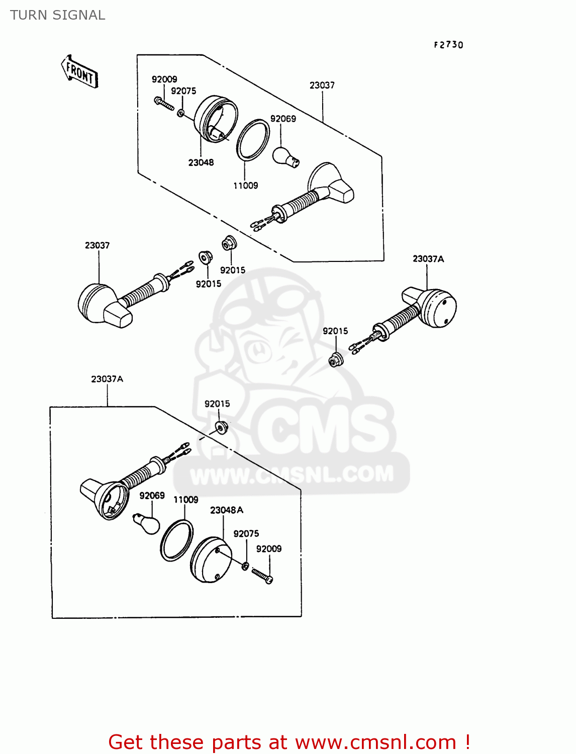 TURN SIGNAL KL250D8 KLR250 1991 EUROPE UK FG GR SD