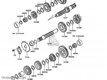 TRANSMISSION - KL250D8 KLR250 1991 EUROPE UK FG GR SD
