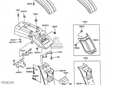 FENDER - KL250D8 KLR250 1991 EUROPE UK FG GR SD