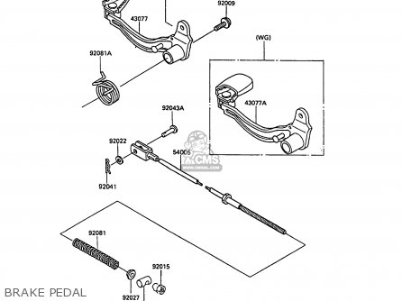 BRAKE PEDAL - KL250D8 KLR250 1991 EUROPE UK FG GR SD