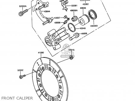 FRONT CALIPER - KL250D8 KLR250 1991 EUROPE UK FG GR SD