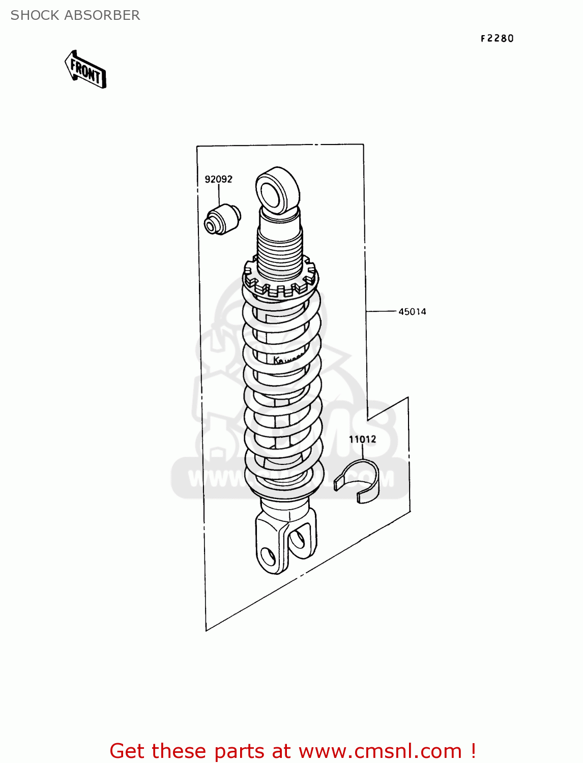 SHOCK ABSORBER KL250D8 KLR250 1991 USA CALIFORNIA CANADA