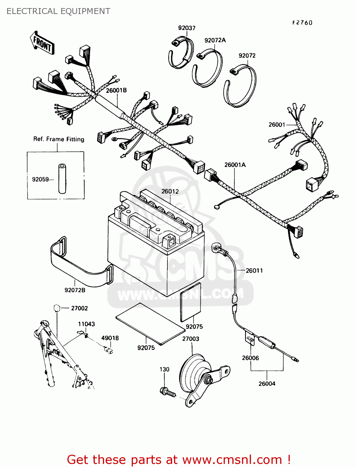 ELECTRICAL EQUIPMENT KL250D8 KLR250 1991 USA CALIFORNIA CANADA
