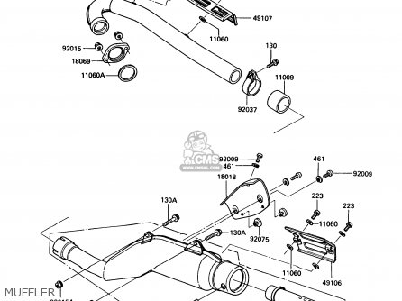 MUFFLER - KL250D8 KLR250 1991 USA CALIFORNIA CANADA