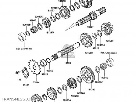 TRANSMISSION - KL250D8 KLR250 1991 USA CALIFORNIA CANADA