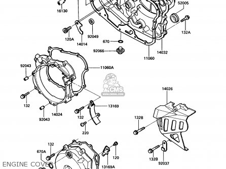 ENGINE COVER - KL250D8 KLR250 1991 USA CALIFORNIA CANADA