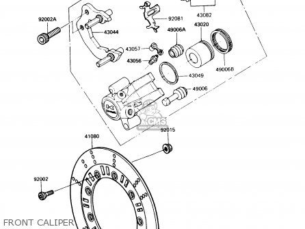 FRONT CALIPER - KL250D8 KLR250 1991 USA CALIFORNIA CANADA