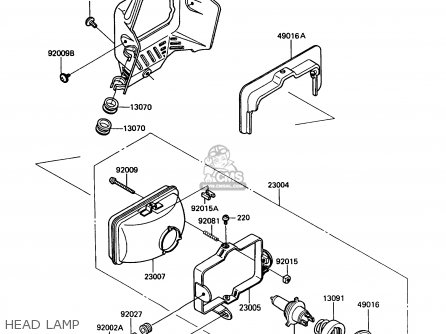 HEAD LAMP - KL250D8 KLR250 1991 USA CALIFORNIA CANADA