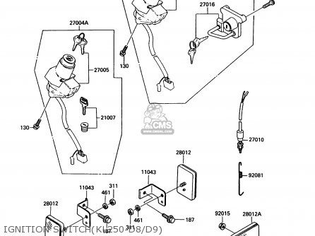 IGNITION SWITCH(KL250-D8/D9) - KL250D8 KLR250 1991 USA CALIFORNIA CANADA