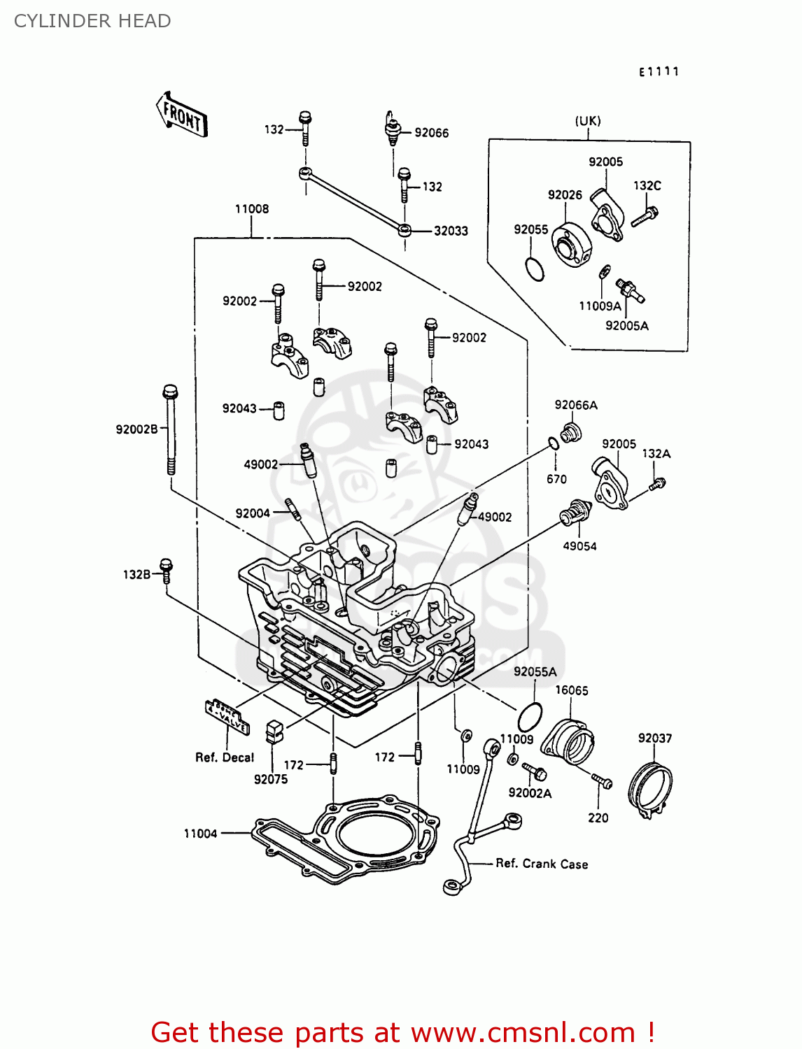 CYLINDER HEAD KL250D9 KLR250 1992 NORWAY
