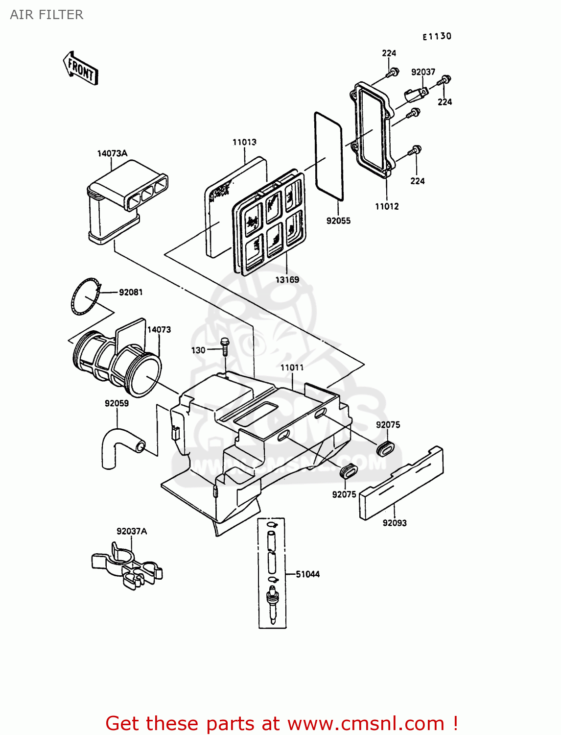 AIR FILTER KL250D9 KLR250 1992 NORWAY