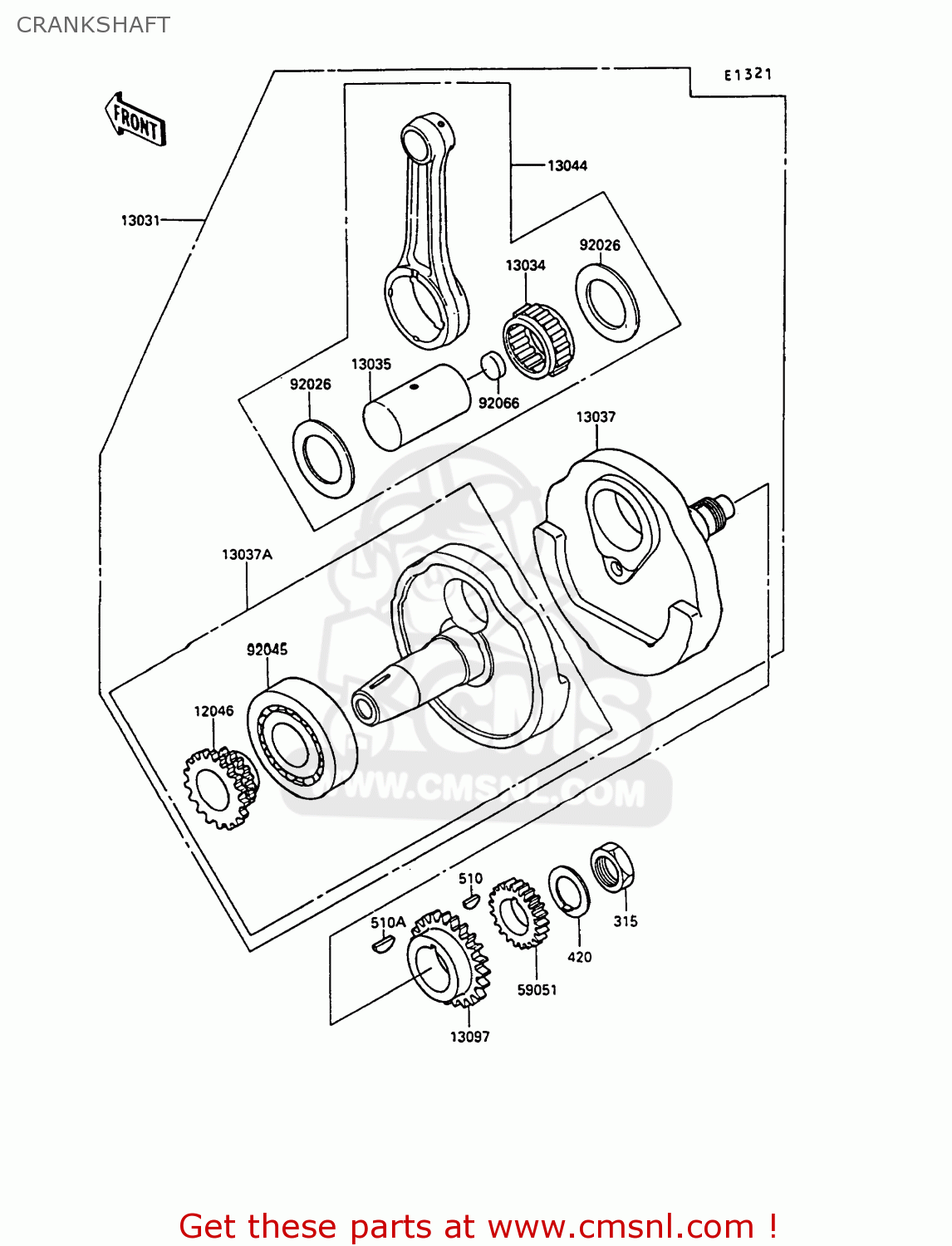 CRANKSHAFT KL250D9 KLR250 1992 NORWAY