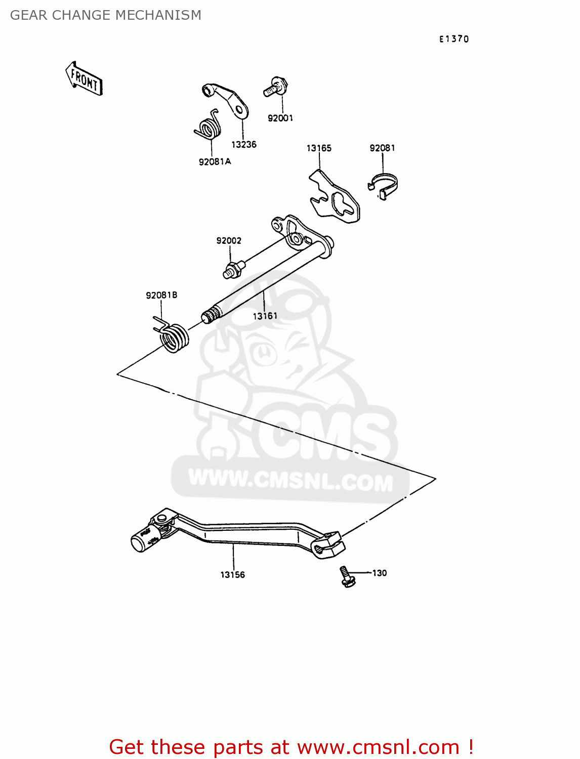 GEAR CHANGE MECHANISM KL250D9 KLR250 1992 NORWAY