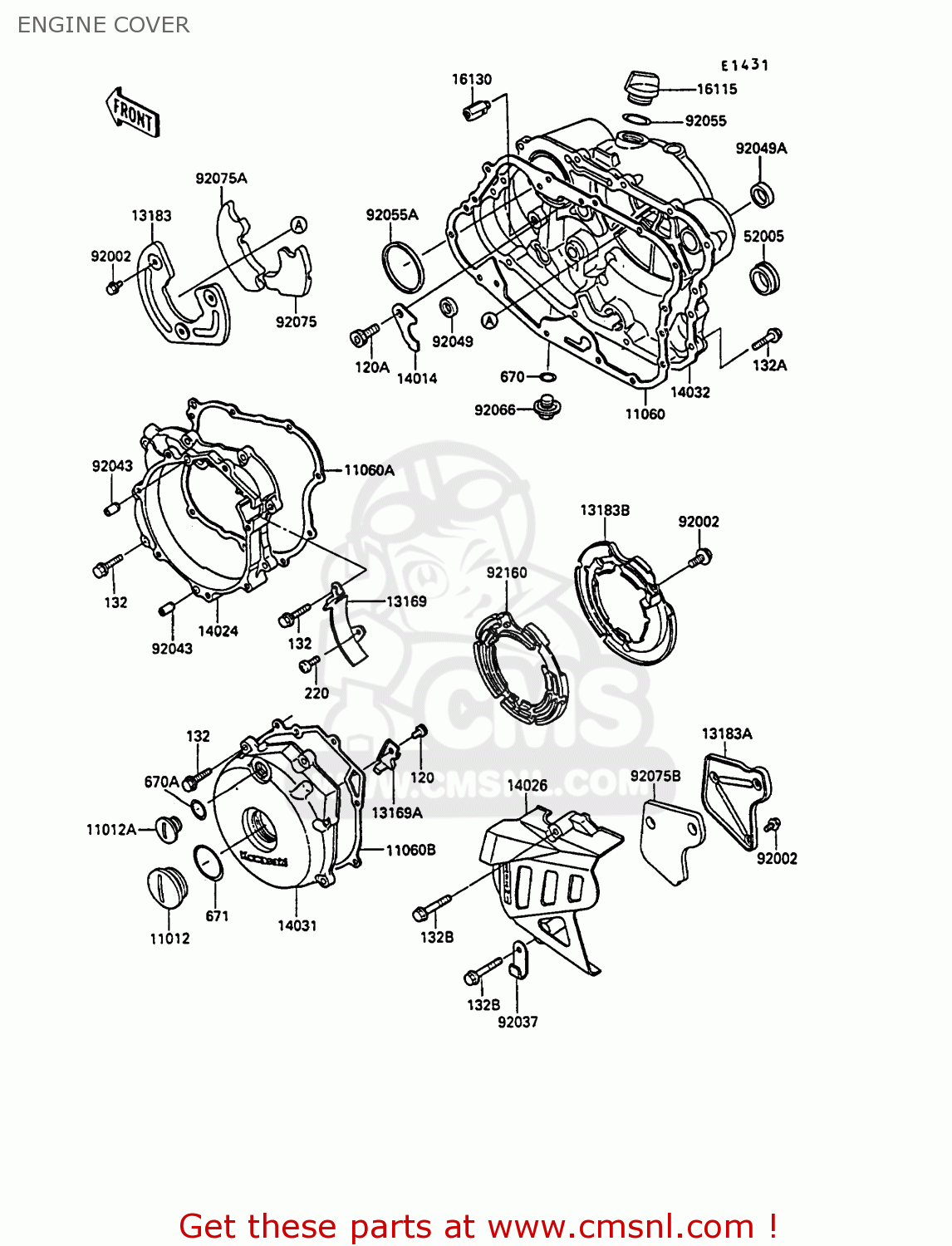 ENGINE COVER KL250D9 KLR250 1992 NORWAY
