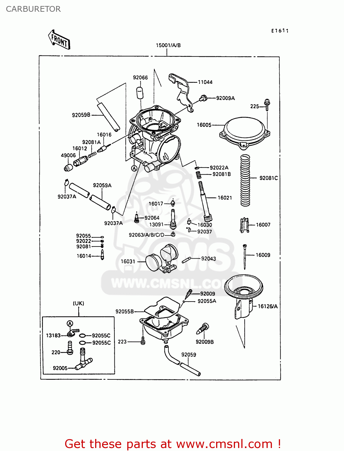 CARBURETOR KL250D9 KLR250 1992 NORWAY