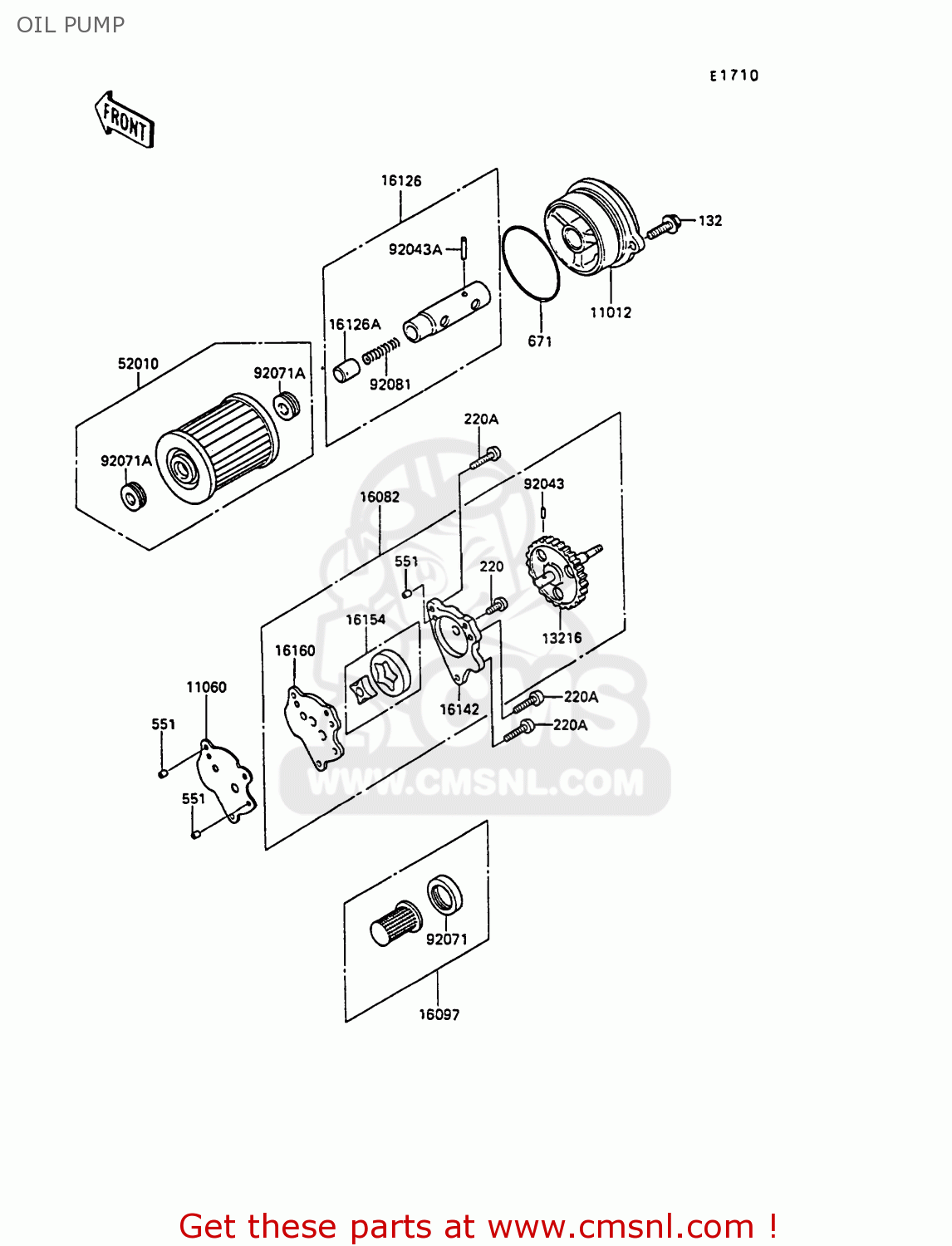 OIL PUMP KL250D9 KLR250 1992 NORWAY