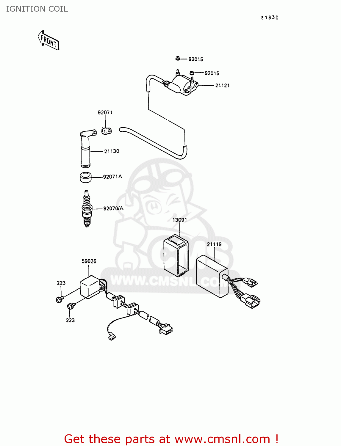 IGNITION COIL KL250D9 KLR250 1992 NORWAY