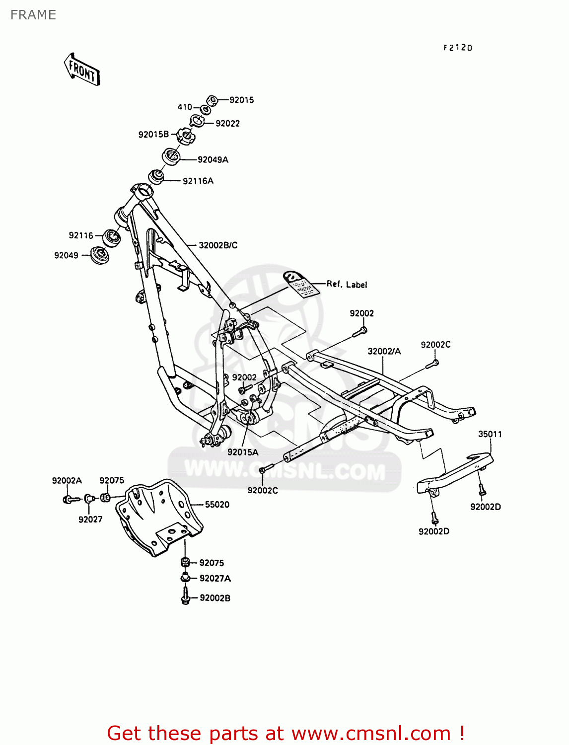 FRAME KL250D9 KLR250 1992 NORWAY